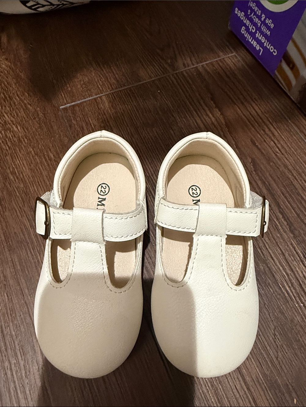 Kids White T-Strap Dress Shoes